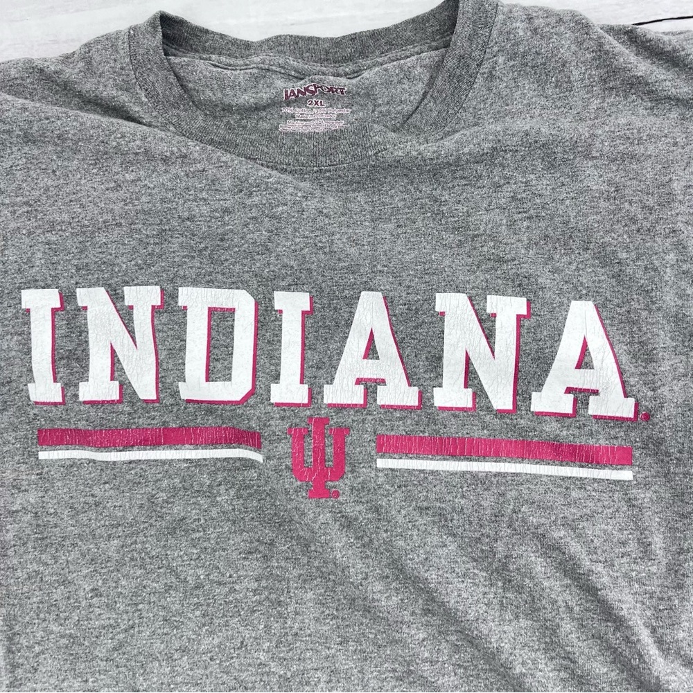 JanSport Indiana Gray Athletic Short Sleeve T- Shirt 2 XL - Picture 4 of 6